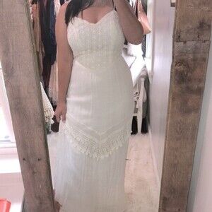 Trixxi size 7 ivory lace crochet maxi sundress